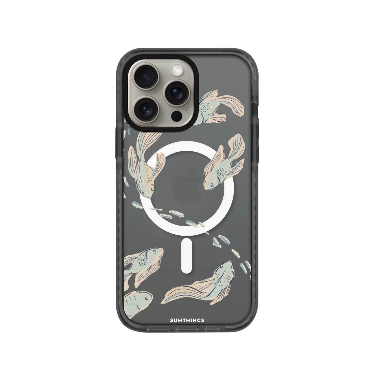 iPhone 14 Plus Koi Fish Magsafe Procase Şeffaf Telefon Kılıfı Antrasit - SUMTHINCS