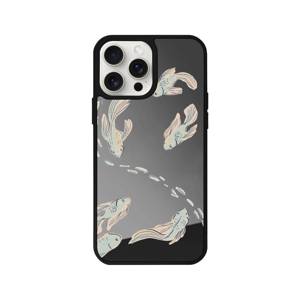 iPhone 14 Plus Koi Fish Mirror Aynalı Telefon Kılıfı Antrasit - SUMTHINCS