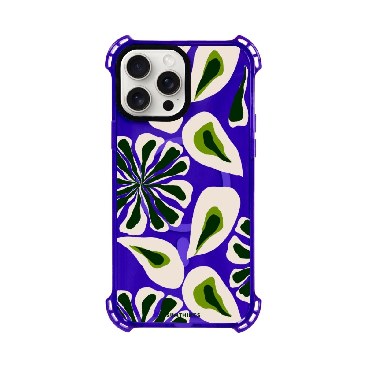 iPhone 14 Plus Leafs Bumper Magsafe Şeffaf Telefon Kılıfı Mor - SUMTHINCS