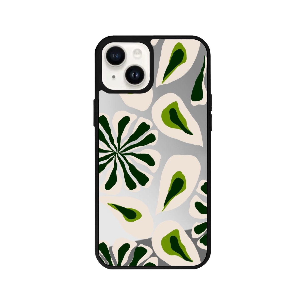 iPhone 14 Plus Leafs Mirror Aynalı Telefon Kılıfı Gümüş - SUMTHINCS