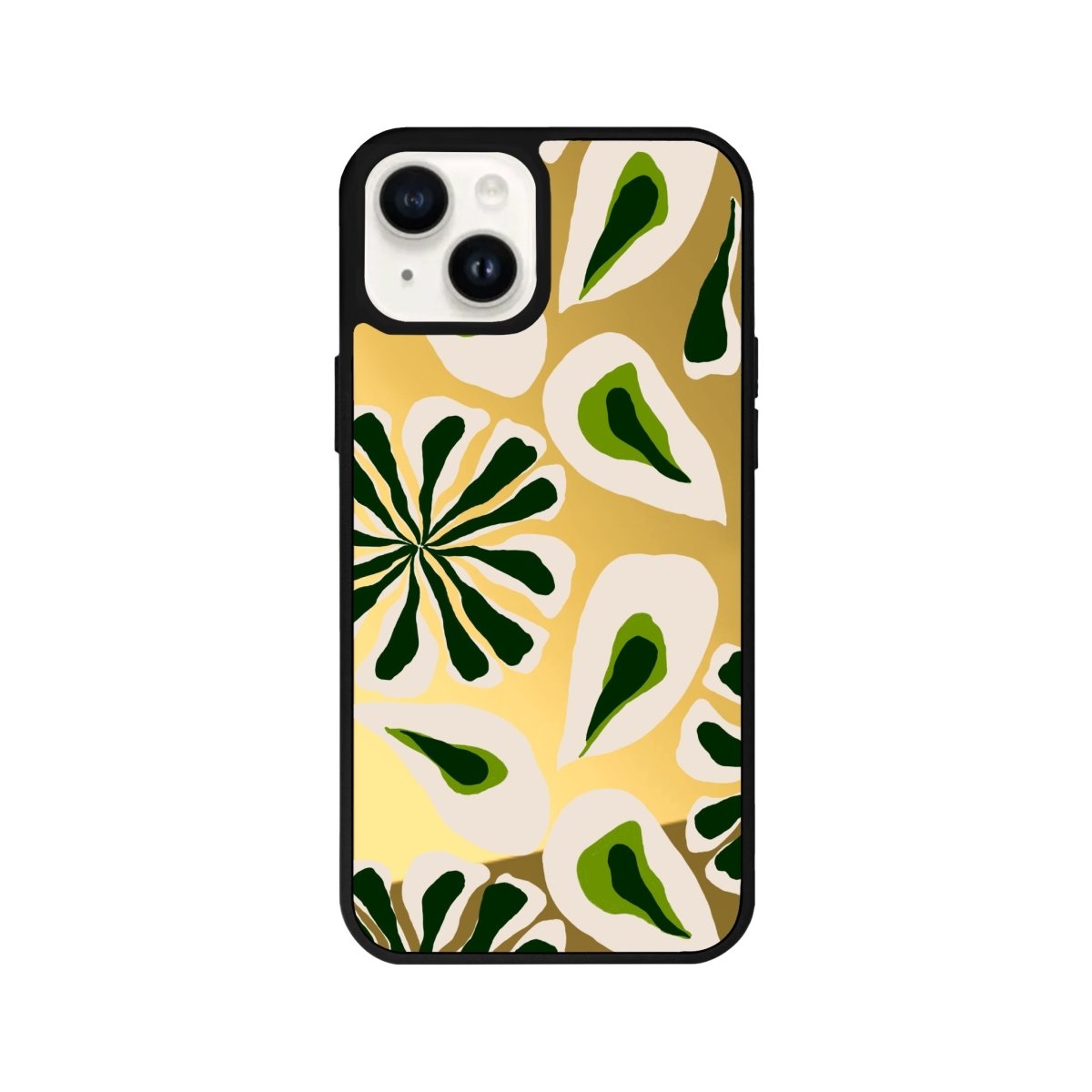 iPhone 14 Plus Leafs Mirror Aynalı Telefon Kılıfı Altın - SUMTHINCS