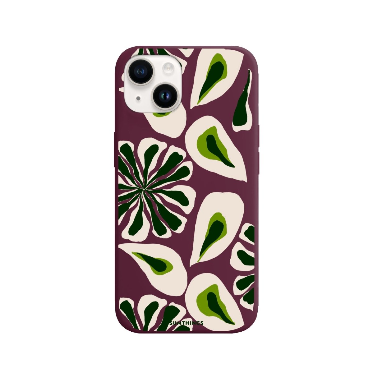 iPhone 14 Plus Leafs Premium Telefon Kılıfı Bordo - SUMTHINCS