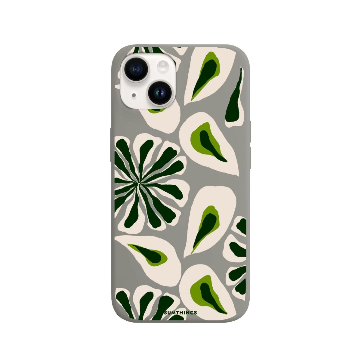 iPhone 14 Plus Leafs Premium Telefon Kılıfı Gri - SUMTHINCS