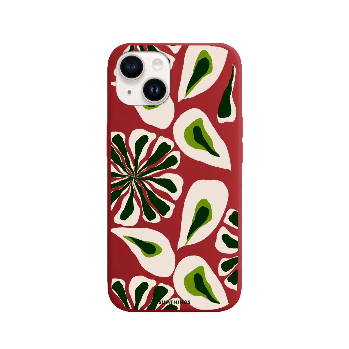 iPhone 14 Plus Leafs Premium Telefon Kılıfı Kırmızı - SUMTHINCS