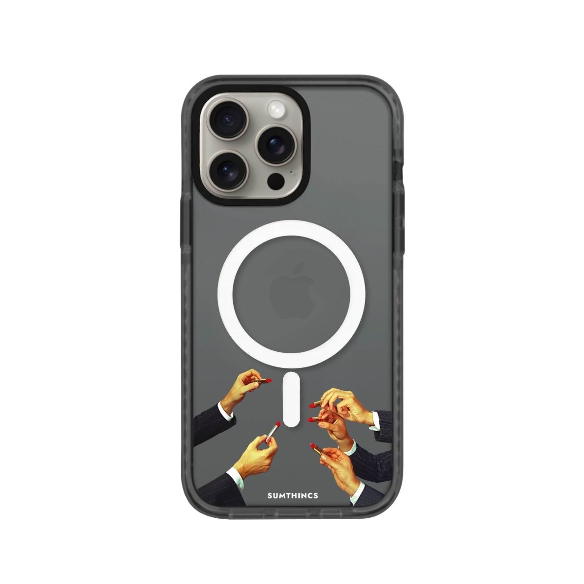 iPhone 14 Plus Lipstick Magsafe Procase Şeffaf Telefon Kılıfı Antrasit - SUMTHINCS