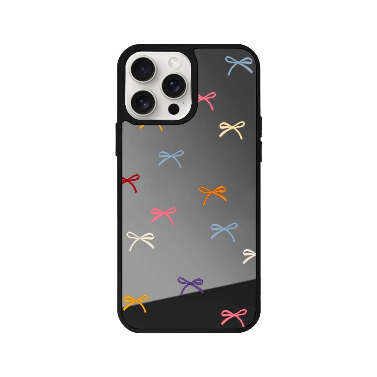 iPhone 14 Plus Little Bows Mirror Aynalı Telefon Kılıfı Antrasit - SUMTHINCS