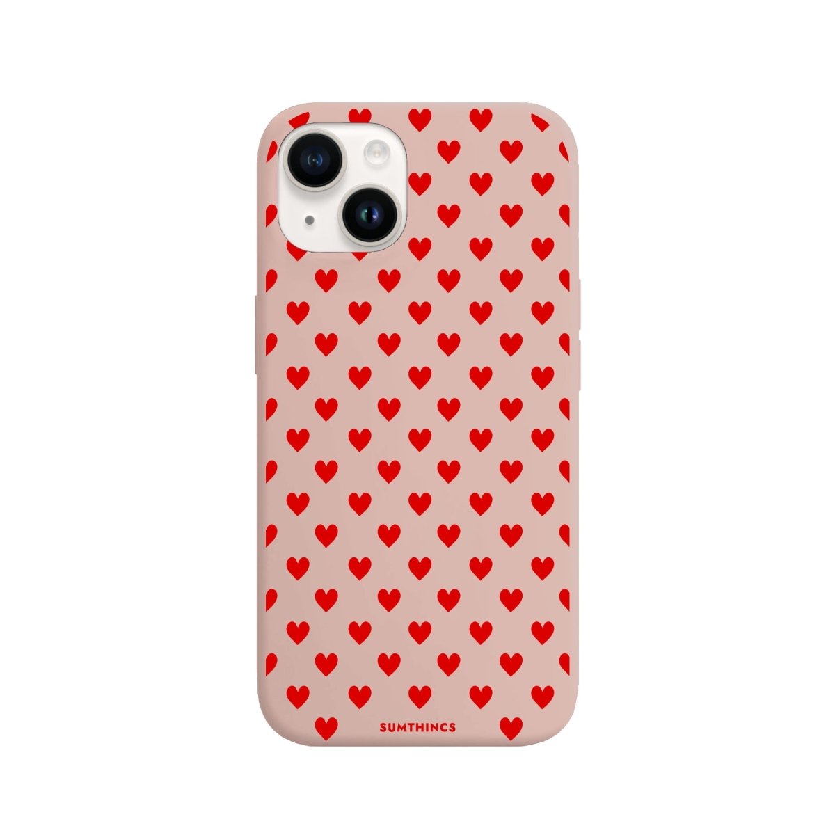 iPhone 14 Plus Little Hearts Premium Telefon Kılıfı Bej - SUMTHINCS