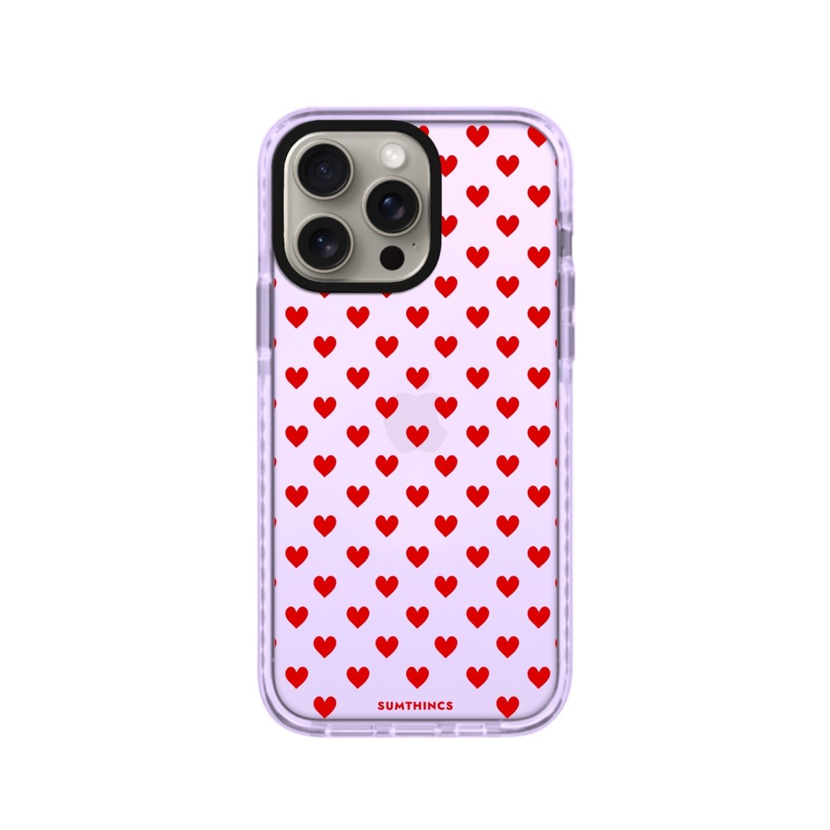 iPhone 14 Plus Little Hearts Procase Şeffaf Telefon Kılıfı Lila - SUMTHINCS