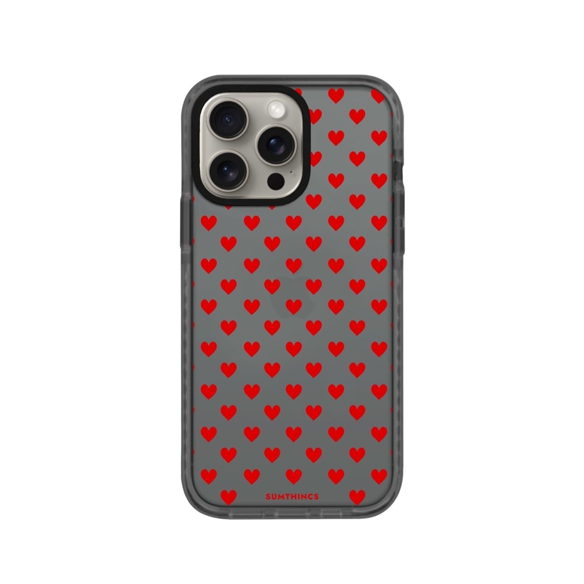 iPhone 14 Plus Little Hearts Procase Şeffaf Telefon Kılıfı Antrasit - SUMTHINCS