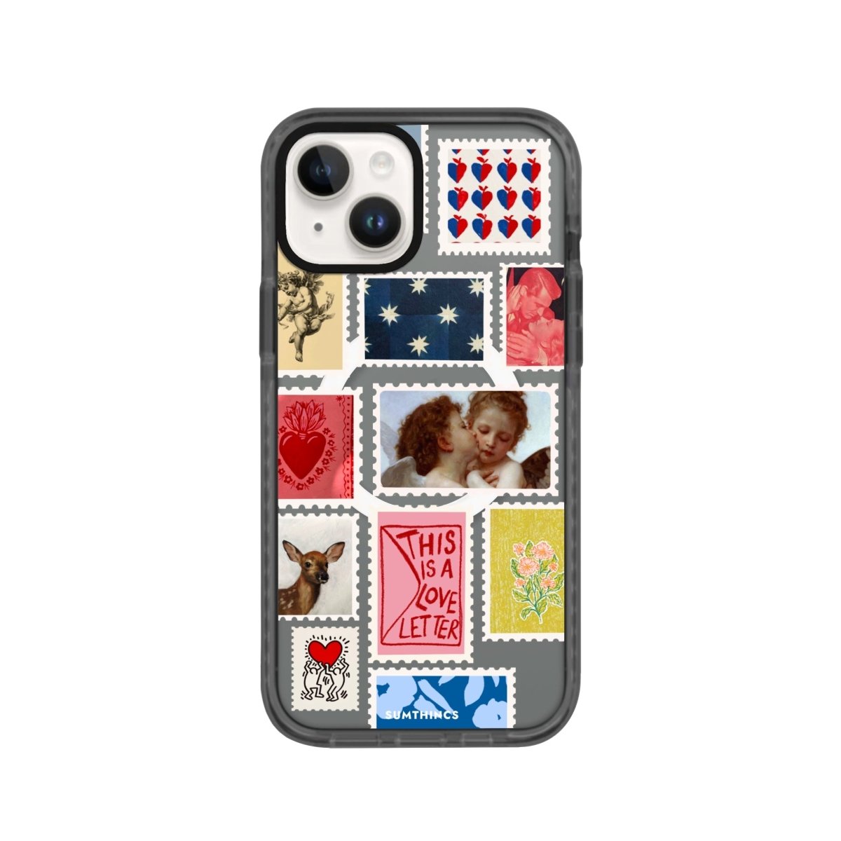 iPhone 14 Plus Love Letter Magsafe Procase Şeffaf Telefon Kılıfı Antrasit - SUMTHINCS