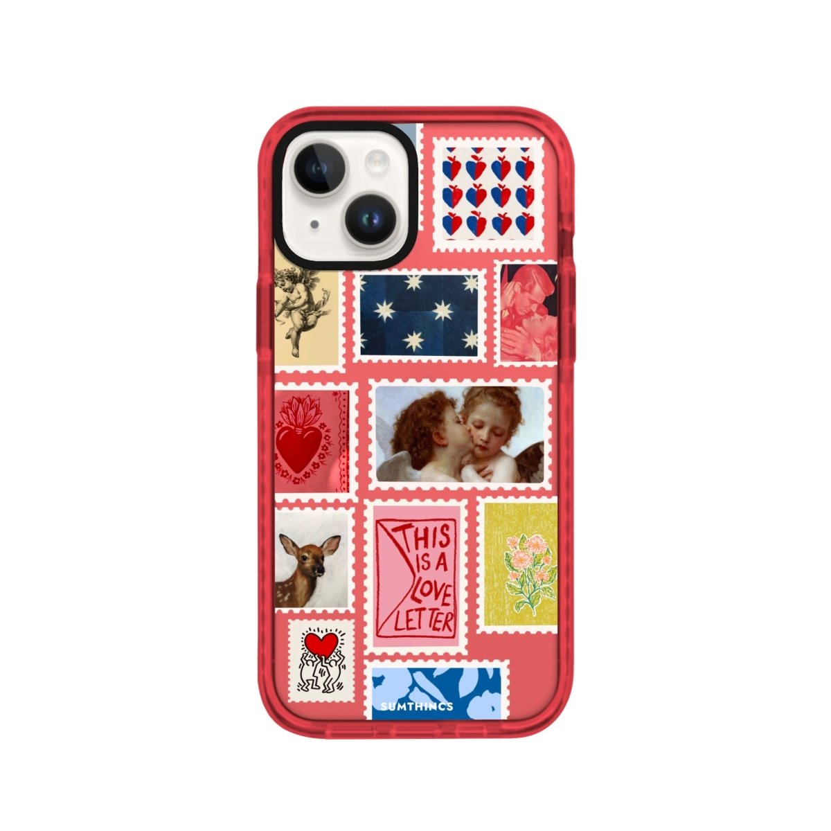 iPhone 14 Plus Love Letter Procase Şeffaf Telefon Kılıfı Kırmızı - SUMTHINCS