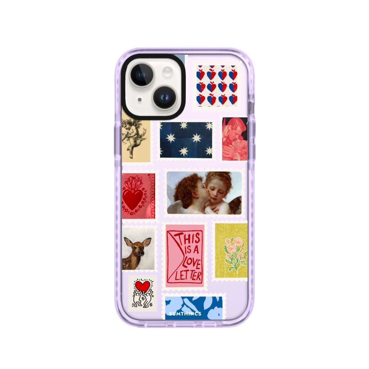 iPhone 14 Plus Love Letter Procase Şeffaf Telefon Kılıfı Lila - SUMTHINCS