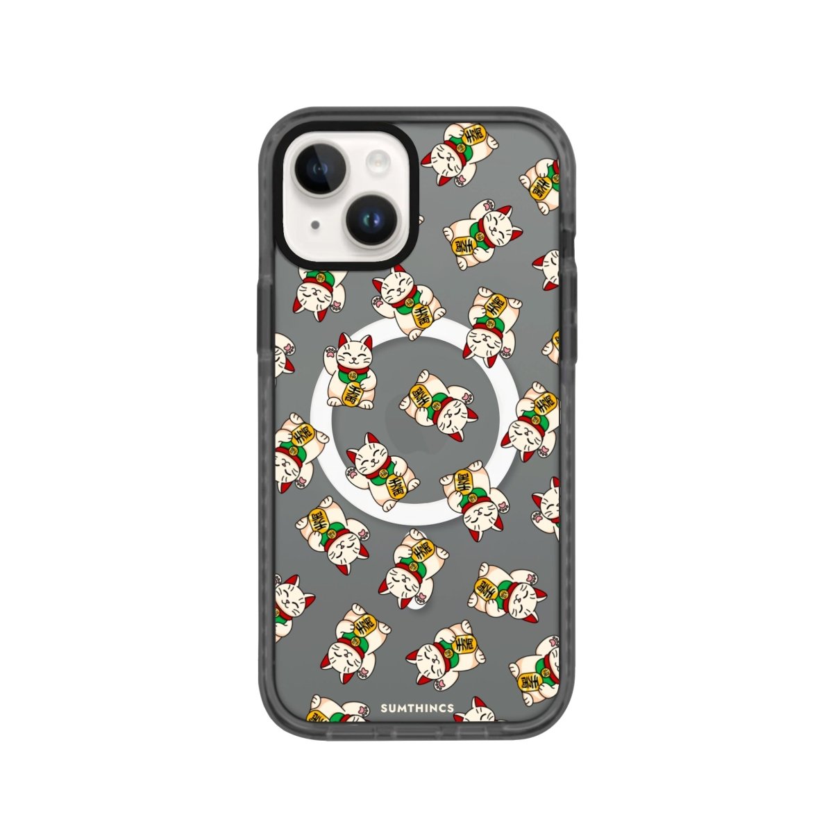iPhone 14 Plus Maneki Neko Magsafe Procase Şeffaf Telefon Kılıfı Antrasit - SUMTHINCS