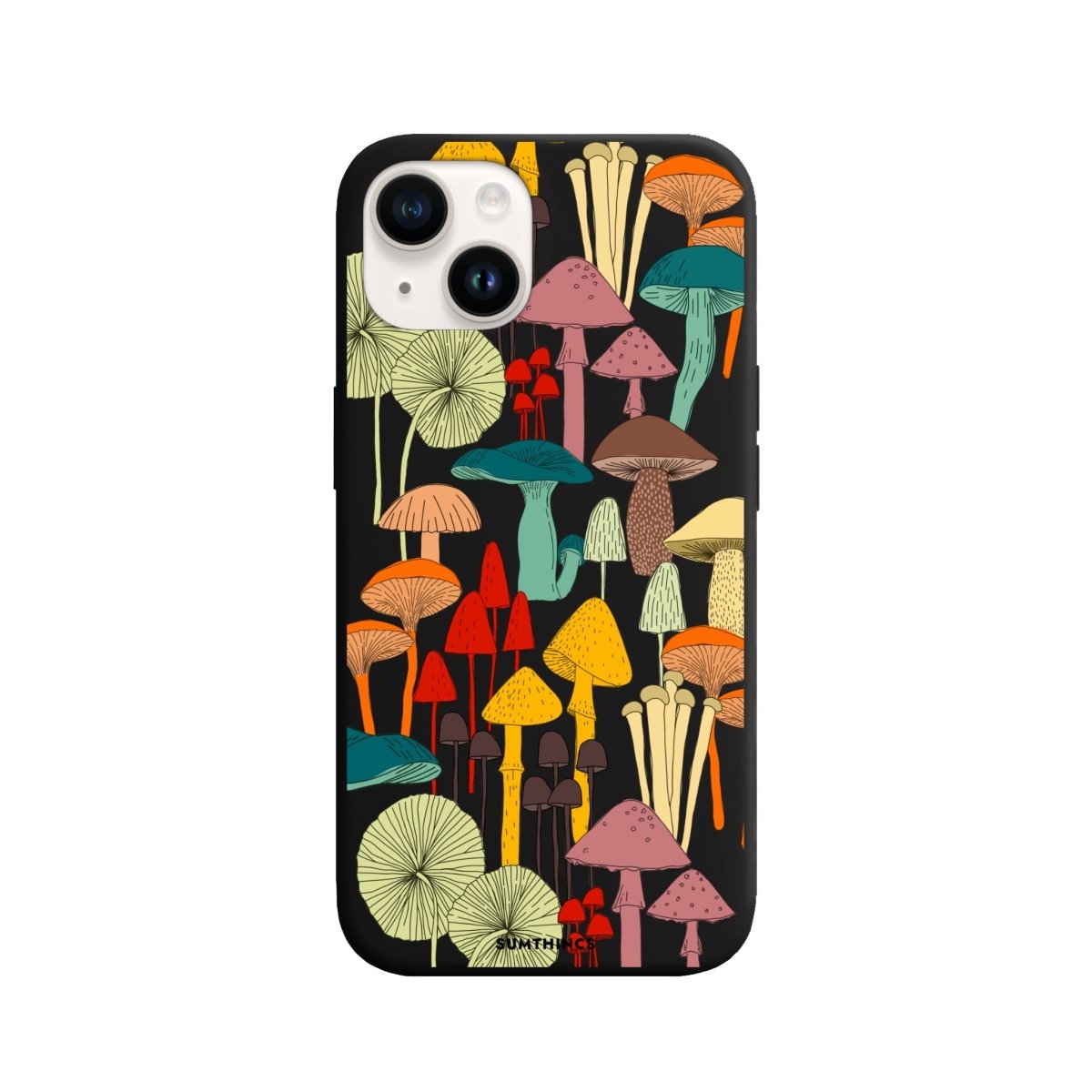iPhone 14 Plus Mushrooms Premium Telefon Kılıfı Siyah - SUMTHINCS