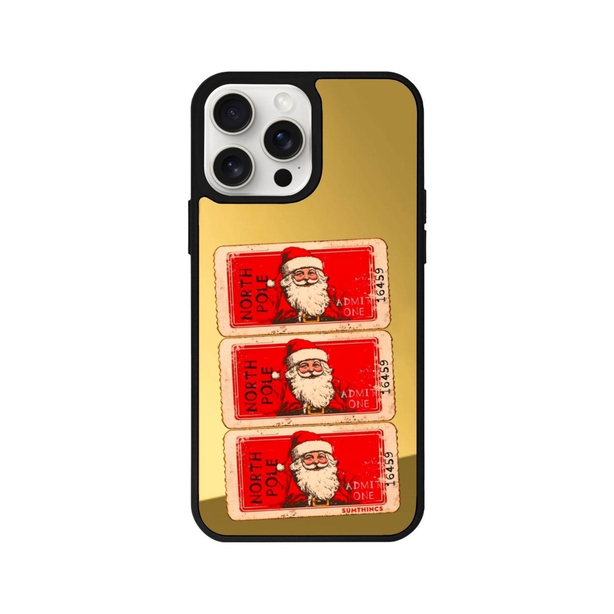 iPhone 14 Plus Northpole Ticket Mirror Aynalı Telefon Kılıfı Altın - SUMTHINCS