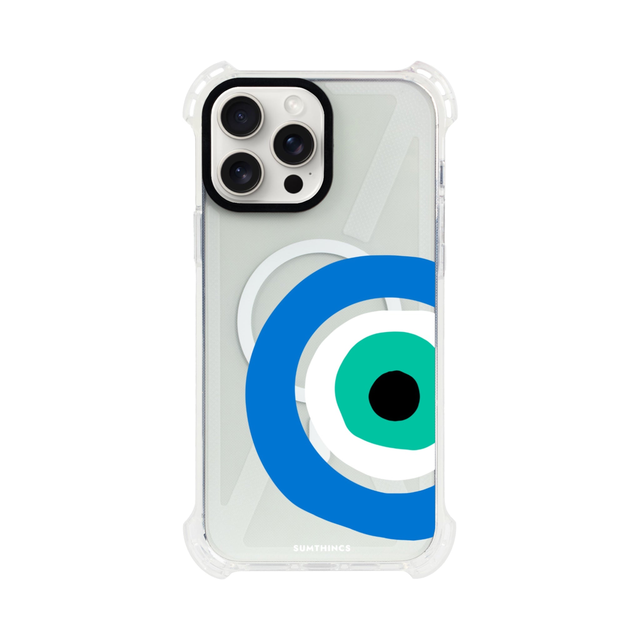 iPhone 14 Plus Ocean Eye Bumper Magsafe Şeffaf Telefon Kılıfı Beyaz Şeffaf - SUMTHINCS