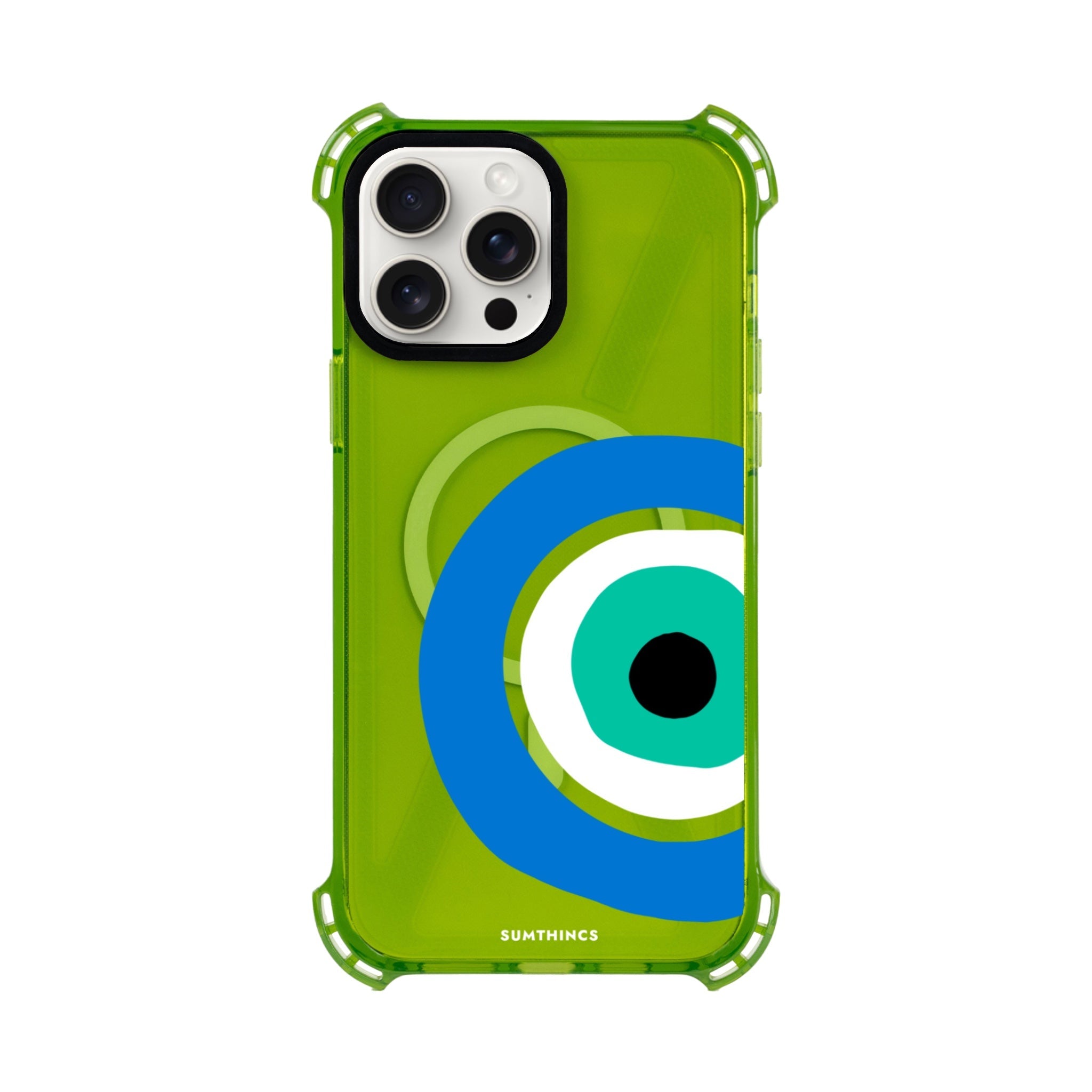 iPhone 14 Plus Ocean Eye Bumper Magsafe Şeffaf Telefon Kılıfı Yeşil - SUMTHINCS