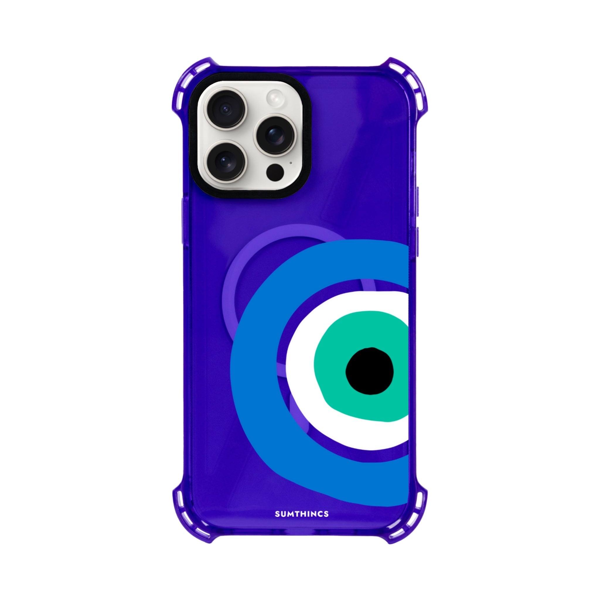 iPhone 14 Plus Ocean Eye Bumper Magsafe Şeffaf Telefon Kılıfı Mor - SUMTHINCS