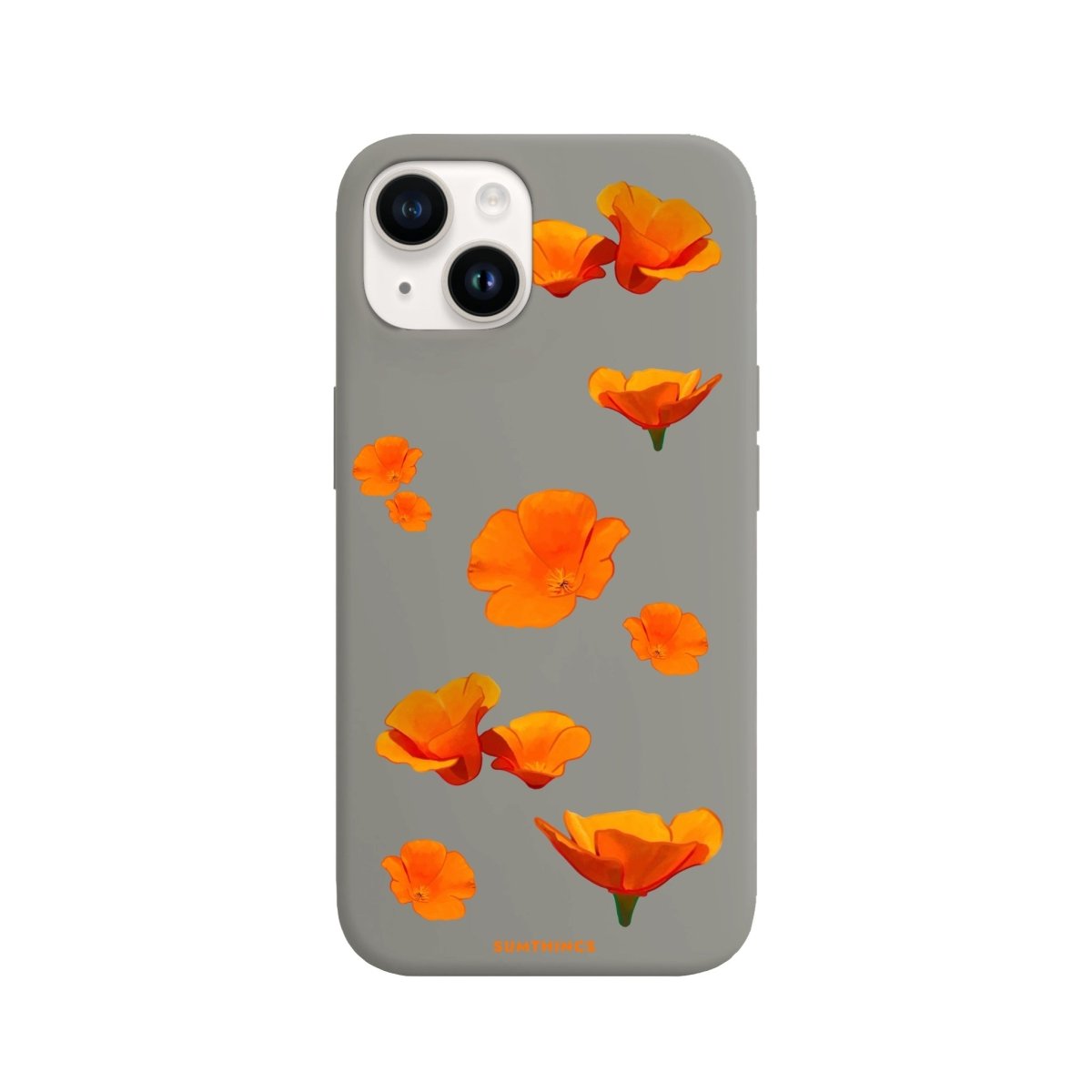 iPhone 14 Plus Poppies Premium Telefon Kılıfı Gri - SUMTHINCS
