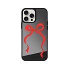 iPhone 14 Plus Red Bow Mirror Aynalı Telefon Kılıfı Antrasit - SUMTHINCS