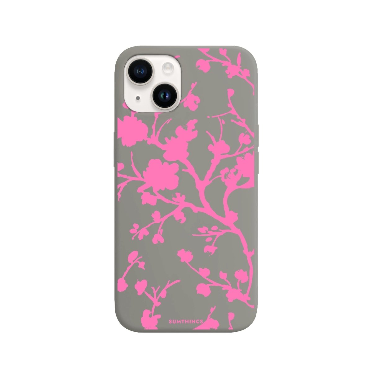iPhone 14 Plus Sakura Premium Telefon Kılıfı Gri - SUMTHINCS