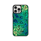 iPhone 14 Plus Smiley Leather Vegan Deri Telefon Kılıfı Yeşil - SUMTHINCS