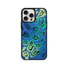 iPhone 14 Plus Smiley Leather Vegan Deri Telefon Kılıfı Mavi - SUMTHINCS