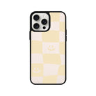 iPhone 14 Plus Smiling Check Leather Vegan Deri Telefon Kılıfı - SUMTHINCS