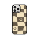 iPhone 14 Plus Smiling Check Leather Vegan Deri Telefon Kılıfı - SUMTHINCS