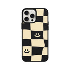 iPhone 14 Plus Smiling Check Leather Vegan Deri Telefon Kılıfı - SUMTHINCS