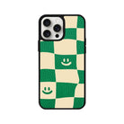 iPhone 14 Plus Smiling Check Leather Vegan Deri Telefon Kılıfı - SUMTHINCS