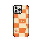 iPhone 14 Plus Smiling Check Leather Vegan Deri Telefon Kılıfı - SUMTHINCS