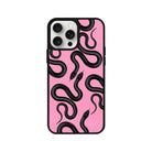 iPhone 14 Plus Snakes Leather Vegan Deri Telefon Kılıfı Pembe - SUMTHINCS