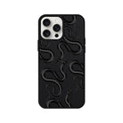 iPhone 14 Plus Snakes Leather Vegan Deri Telefon Kılıfı Siyah - SUMTHINCS