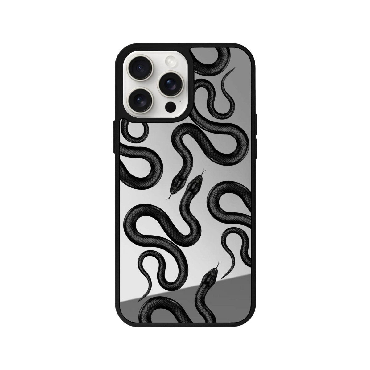 iPhone 14 Plus Snakes Mirror Aynalı Telefon Kılıfı Gümüş - SUMTHINCS