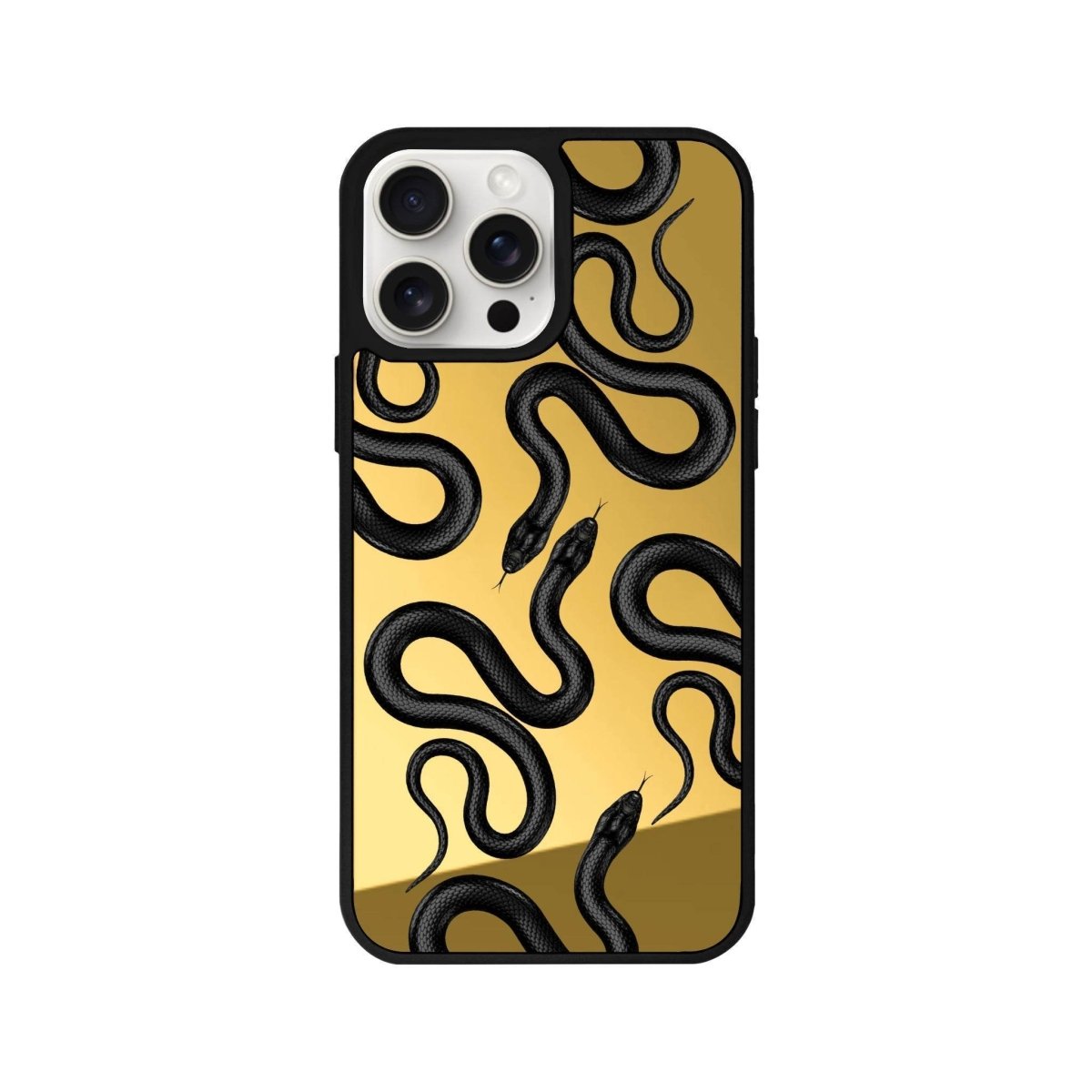 iPhone 14 Plus Snakes Mirror Aynalı Telefon Kılıfı Altın - SUMTHINCS