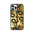 iPhone 14 Plus Snakes Mirror Aynalı Telefon Kılıfı Altın - SUMTHINCS