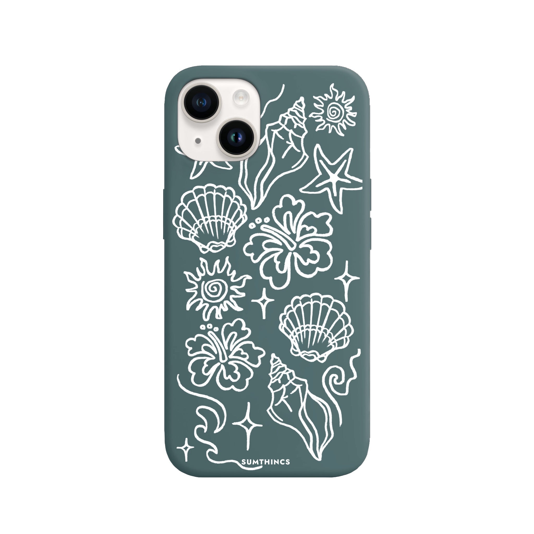 iPhone 14 Plus Summer Sketch Premium Telefon Kılıfı Kaktüs Yeşili - SUMTHINCS