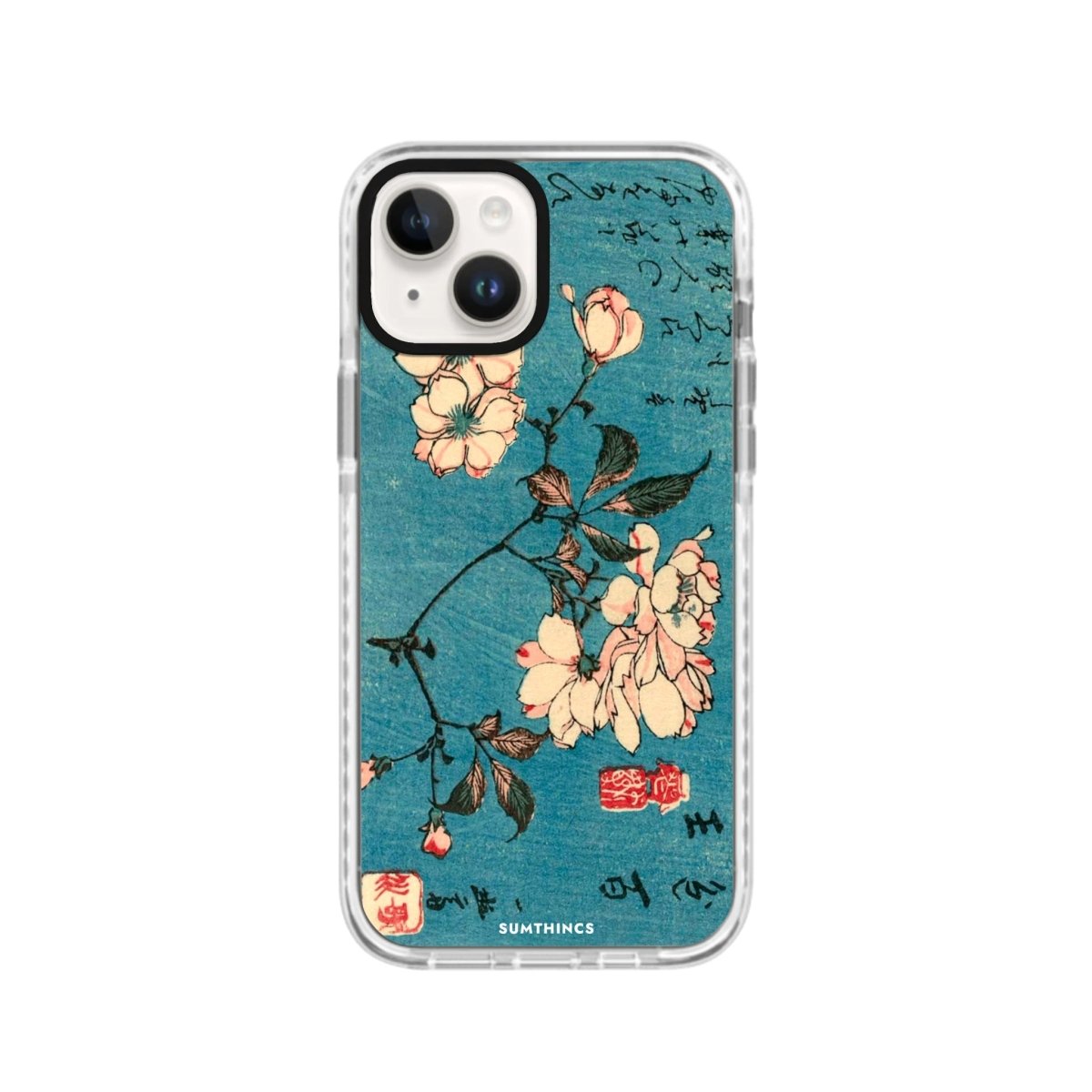 iPhone 14 Plus Vintage Sakura Procase Şeffaf Telefon Kılıfı Beyaz Şeffaf - SUMTHINCS