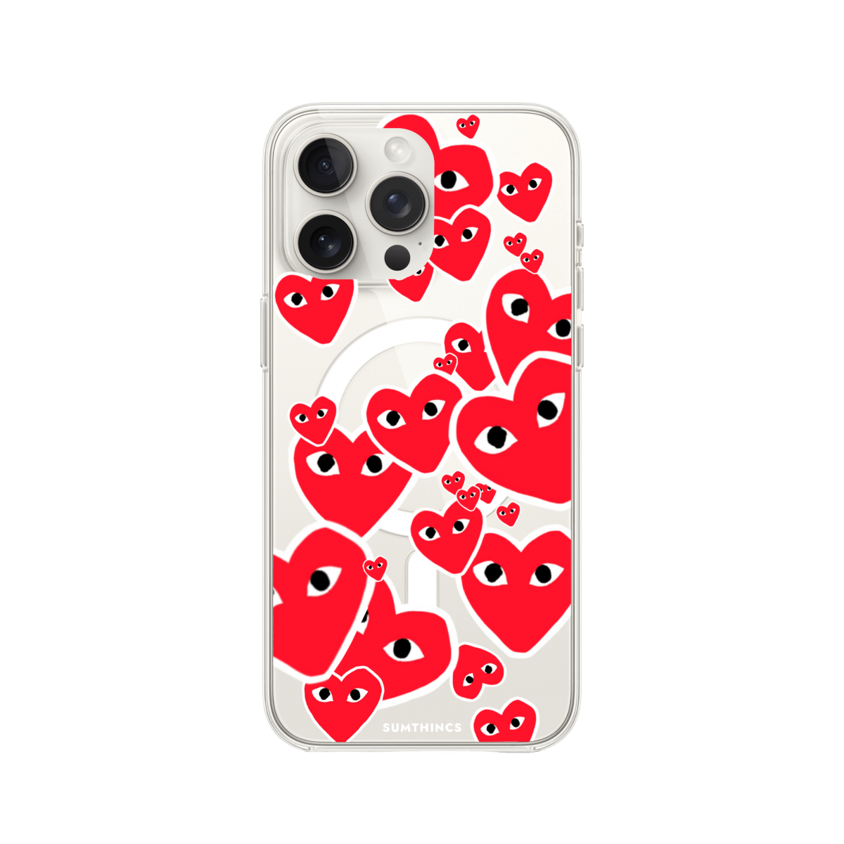 iPhone 14 Pro Hearts Clear Magsafe Şeffaf Telefon Kılıfı - SUMTHINCS