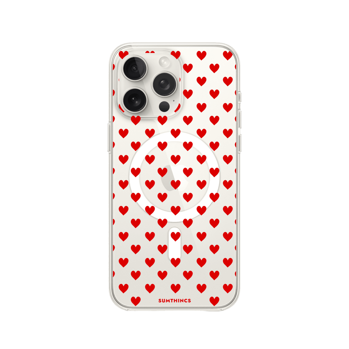 iPhone 14 Pro Little Hearts Clear Magsafe Telefon Kılıfı - SUMTHINCS