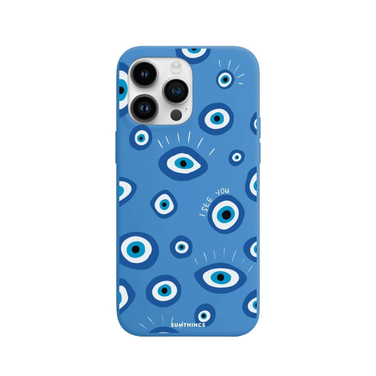 iPhone 14 Pro Max I See You Premium Telefon Kılıfı Mavi - SUMTHINCS