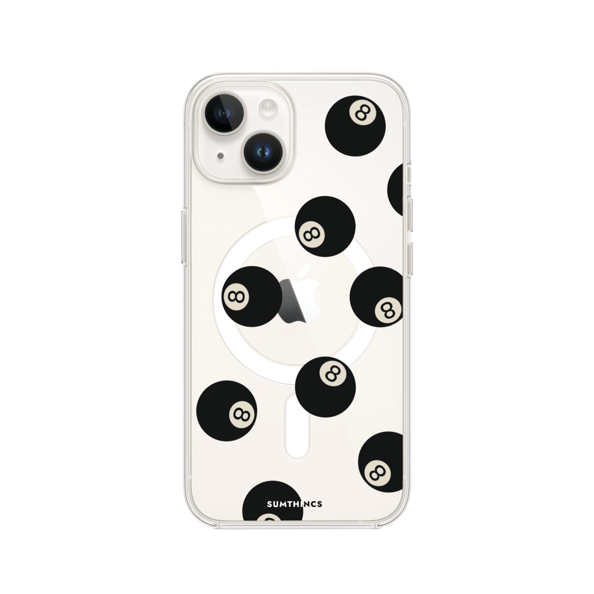 iPhone 15 8Ball Clear Magsafe Şeffaf Telefon Kılıfı - SUMTHINCS