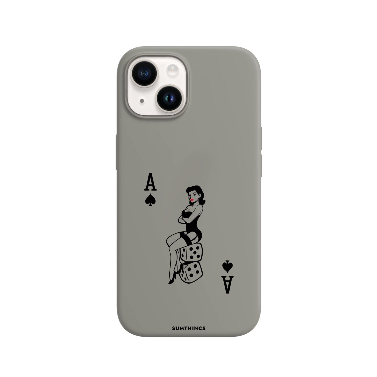 iPhone 15 Ace Queen Premium Telefon Kılıfı Gri - SUMTHINCS