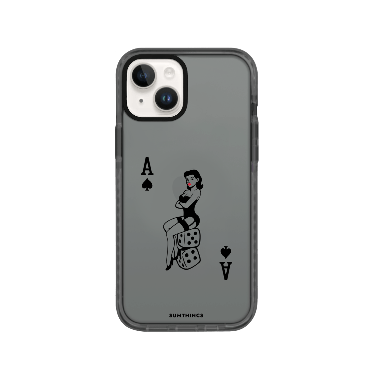 iPhone 15 Ace Queen Procase Şeffaf Telefon Kılıfı Antrasit - SUMTHINCS