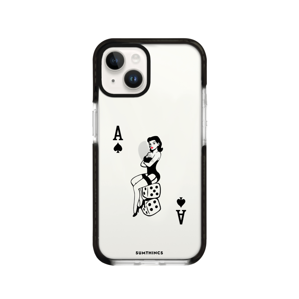 iPhone 15 Ace Queen Procase Şeffaf Telefon Kılıfı Siyah Şeffaf - SUMTHINCS