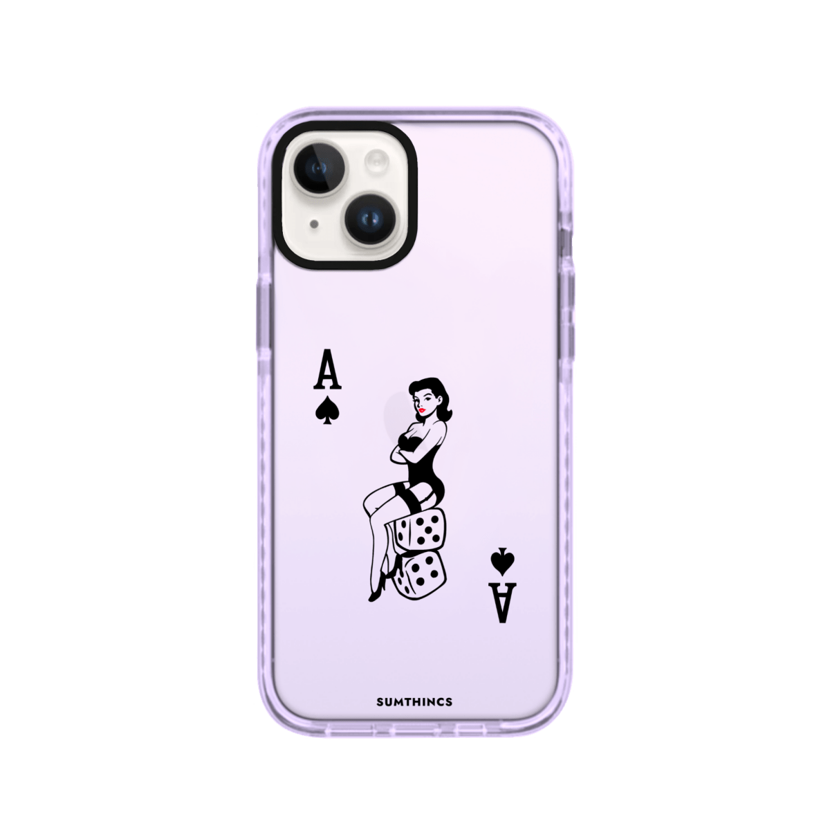 iPhone 15 Ace Queen Procase Şeffaf Telefon Kılıfı Lila - SUMTHINCS