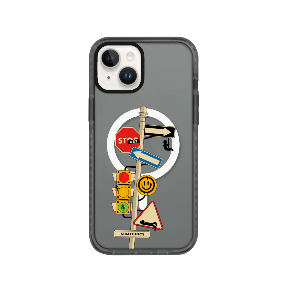 iPhone 15 Crossroad Magsafe Procase Şeffaf Telefon Kılıfı Antrasit - SUMTHINCS