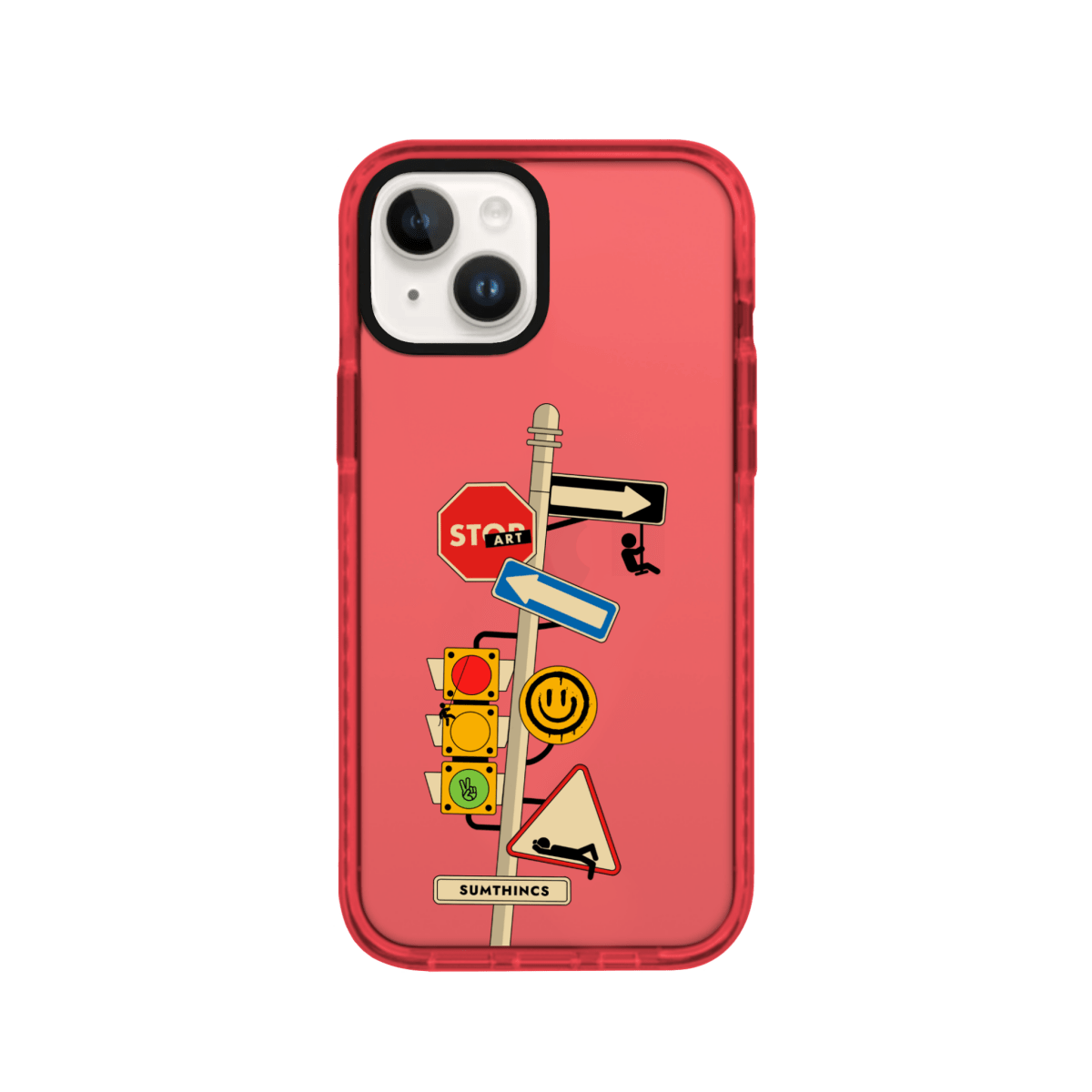 iPhone 15 Crossroad Procase Şeffaf Telefon Kılıfı Kırmızı - SUMTHINCS