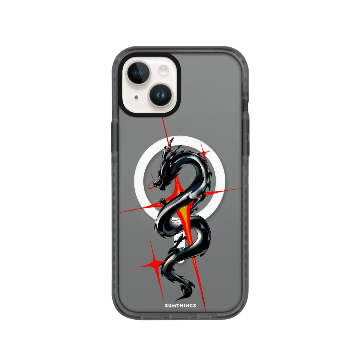 iPhone 15 Dragonflare Magsafe Procase Şeffaf Telefon Kılıfı Antrasit - SUMTHINCS